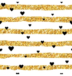 Valentines day golden heart pattern vector