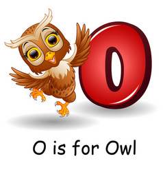 Animals alphabet o is for owl Royalty Free Vector Image