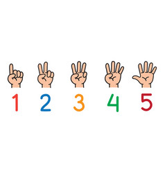 Hands with fingersicon set for counting education Vector Image