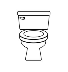 Monochrome silhouette with toilet icon side view Vector Image