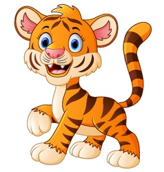 Happy tiger cartoon Royalty Free Vector Image - VectorStock