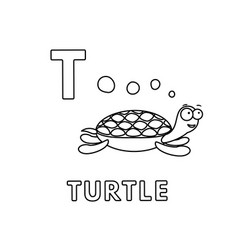 Coloring book turtle cartoon Royalty Free Vector Image