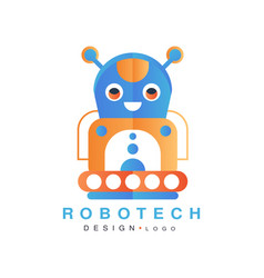 Robotech logo design set company identity Vector Image