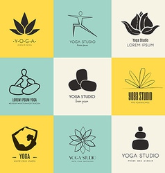 Yoga logotypes collection Royalty Free Vector Image