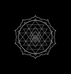 Mystical Mandala Sri Yantra Sacred Geometry Vector Image