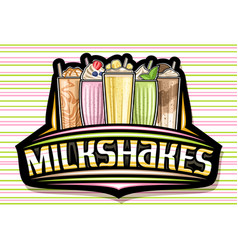 Milkshake set Royalty Free Vector Image - VectorStock