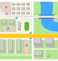 City map with labels Royalty Free Vector Image