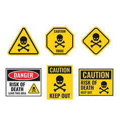 Danger sign with scull and crossbones warning Vector Image