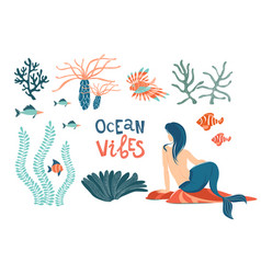 Sea set Royalty Free Vector Image - VectorStock