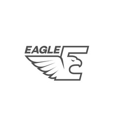 Falcon eagle logo icon line outline Royalty Free Vector