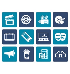 Movie theatre and cinema icons Royalty Free Vector Image