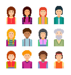 Colorful Set Of Faces In Flat Design Royalty Free Vector