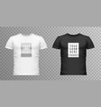 realistic men t shirt mockup icon set vector image