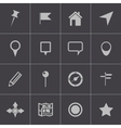 black map icons set vector image