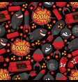 bomb explosion seamless pattern weapon vector image
