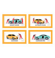 car wash cleaning service landing page template vector image vector image