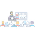 business conference - modern line design style vector image