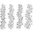 four different hand-painted flower vector image