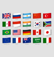 national flags fabric tags g20 countries labels vector image vector image