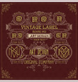 old vintage card with griffin and floral ornament vector image
