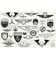 set emblems elements badges logo aviation vector image