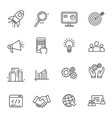 set of startup icons in linear style vector image