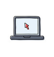 hand drawn stylish open laptop vector image vector image