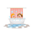 happy girl taking a bath vector image vector image