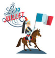 horse guards parade happy bastille day 14th july vector image vector image