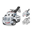 happy tow truck cartoon character design vector image vector image