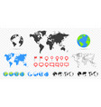world maps and globes set business background vector image vector image
