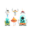 unusual robots in style aliens vector image