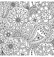 seamless pattern of floral doodle elements vector image