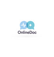 telemedicine logo concept remote healthcare vector image