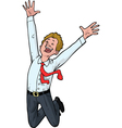 man jumping for joy vector image vector image