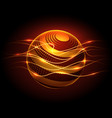 power energy sphere and lights flaws vector image