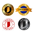 indiana badges gold stamp rubber band circle vector image