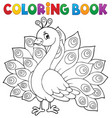 coloring book peacock theme 1 vector image