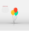 air balloon flat icon birthday baloon on white vector image