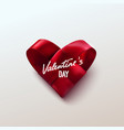 red realistic woven heart vector image vector image