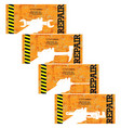 tool in hand handyman business card concept set vector image vector image