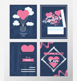 happy valentines day icons set greeting card vector image vector image
