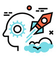 head with gear and rocket big idea thinking vector image