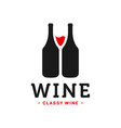 logo two bottles wine vector image vector image