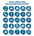 social media icon set on blue light splatter paint vector image