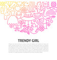 trendy girl line concept vector image