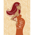 beautiful pregnant woman vector image vector image