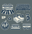 screen printing elements collection vector image vector image