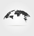 simple world map icon with shadow vector image