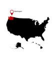 washington state in the united states map vector image